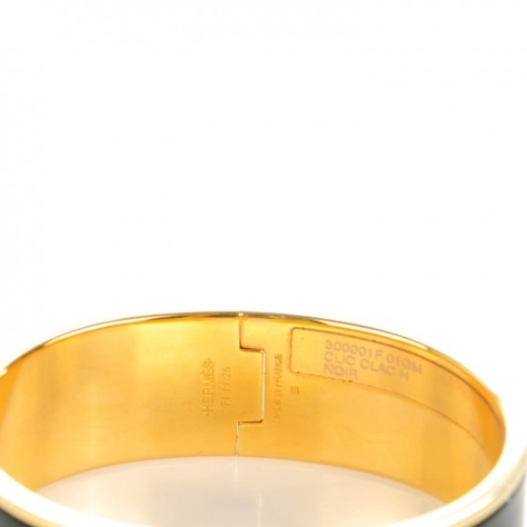 HERMES Enamel Wide Clic Clac H Bracelet GM Black - Picture 2 of 4